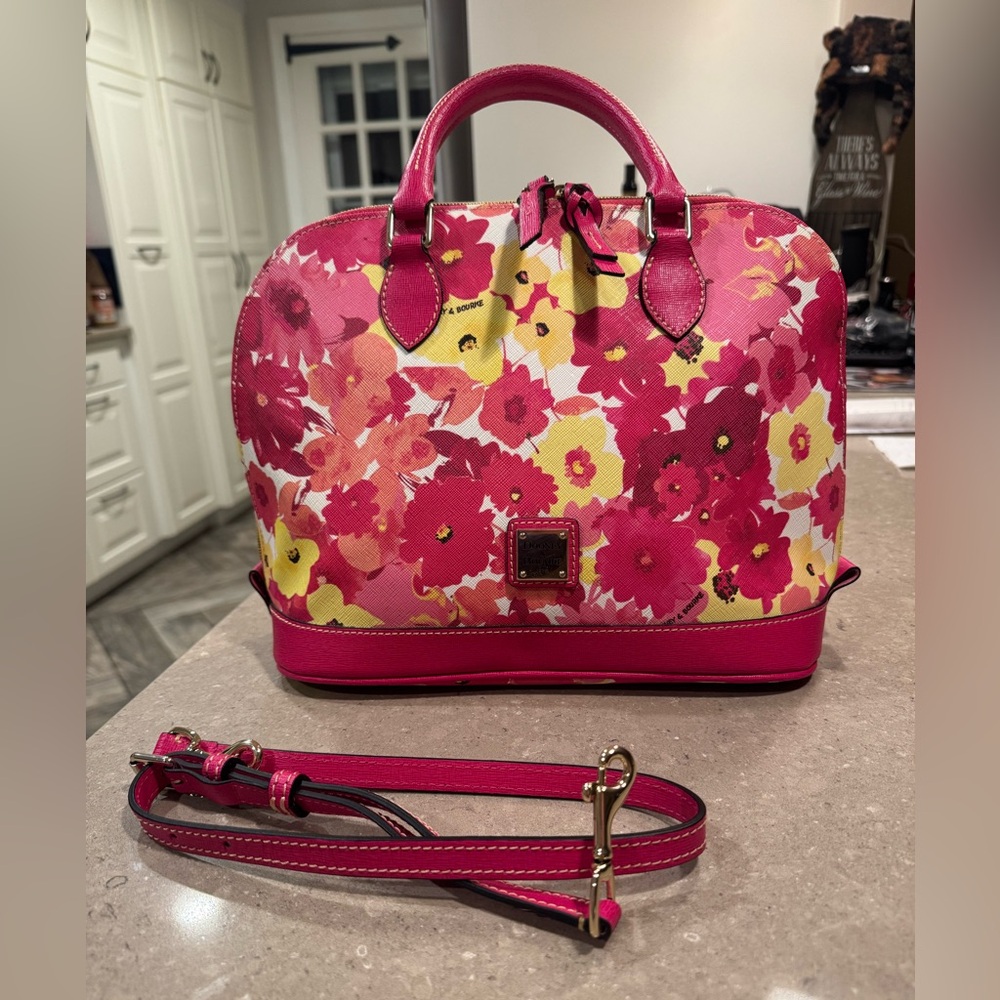 Dooney & Bourke Pink and Yellow Floral Satchel